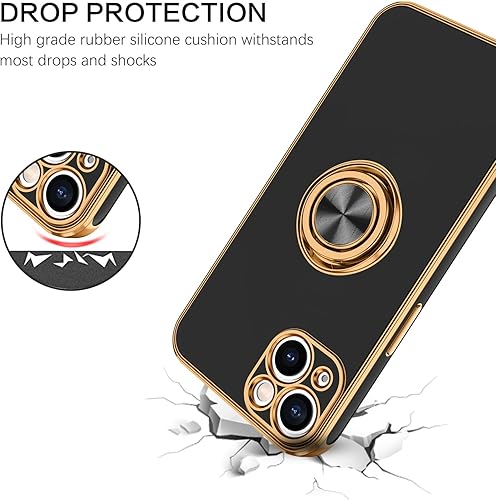 Miniatura 10 de BENTOBEN Funda para iPhone 13 Mini con soporte de anillo de 360 ajuste delgado a prueba de golpes soporte magnético para automóvil soporte protector
