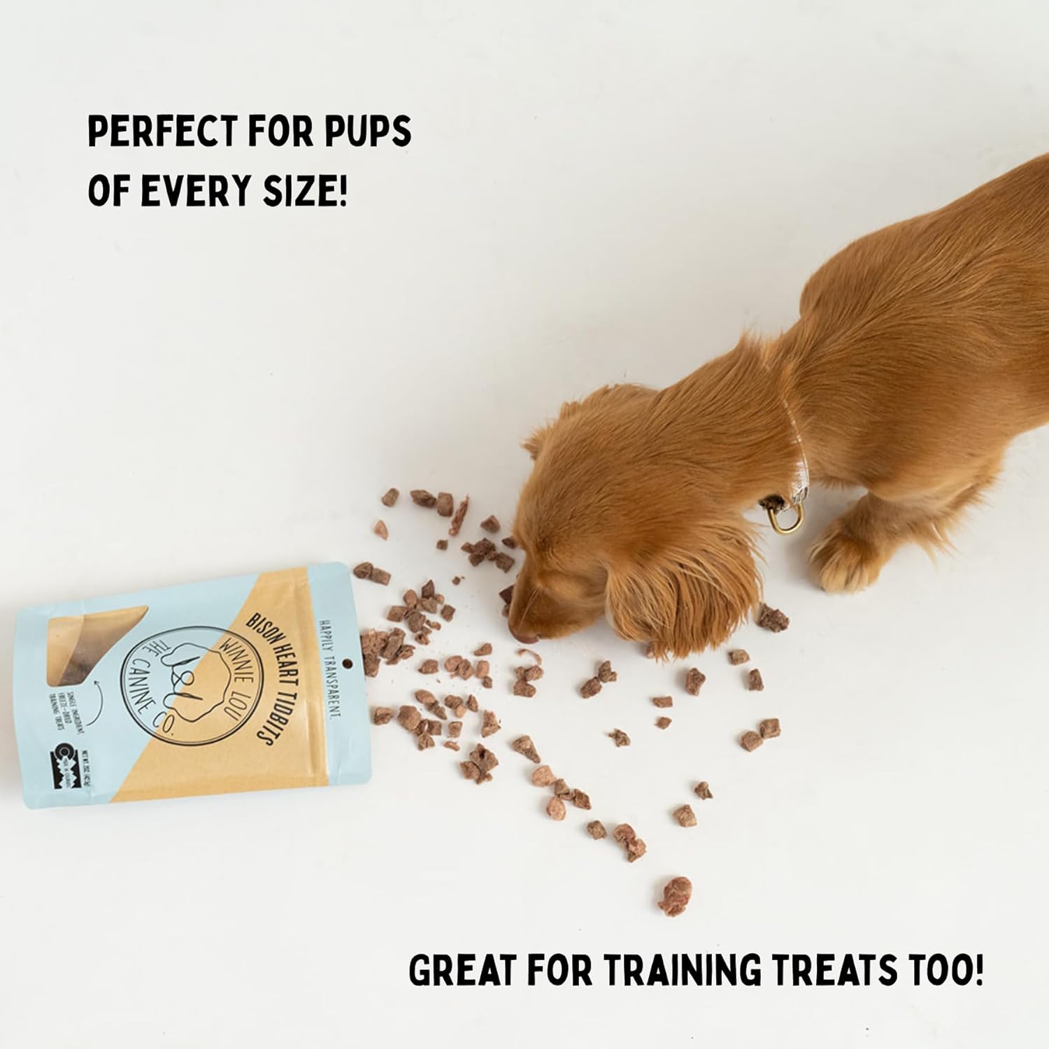 Winnie Lou Organic Jerky Dog Treats Made in The USA – Human Grade Dog Treats – Dog Jerky Treats – All Natural Dog Treats – Healthy Dog Treats (Bison Heart Tidbits 2 Pack)