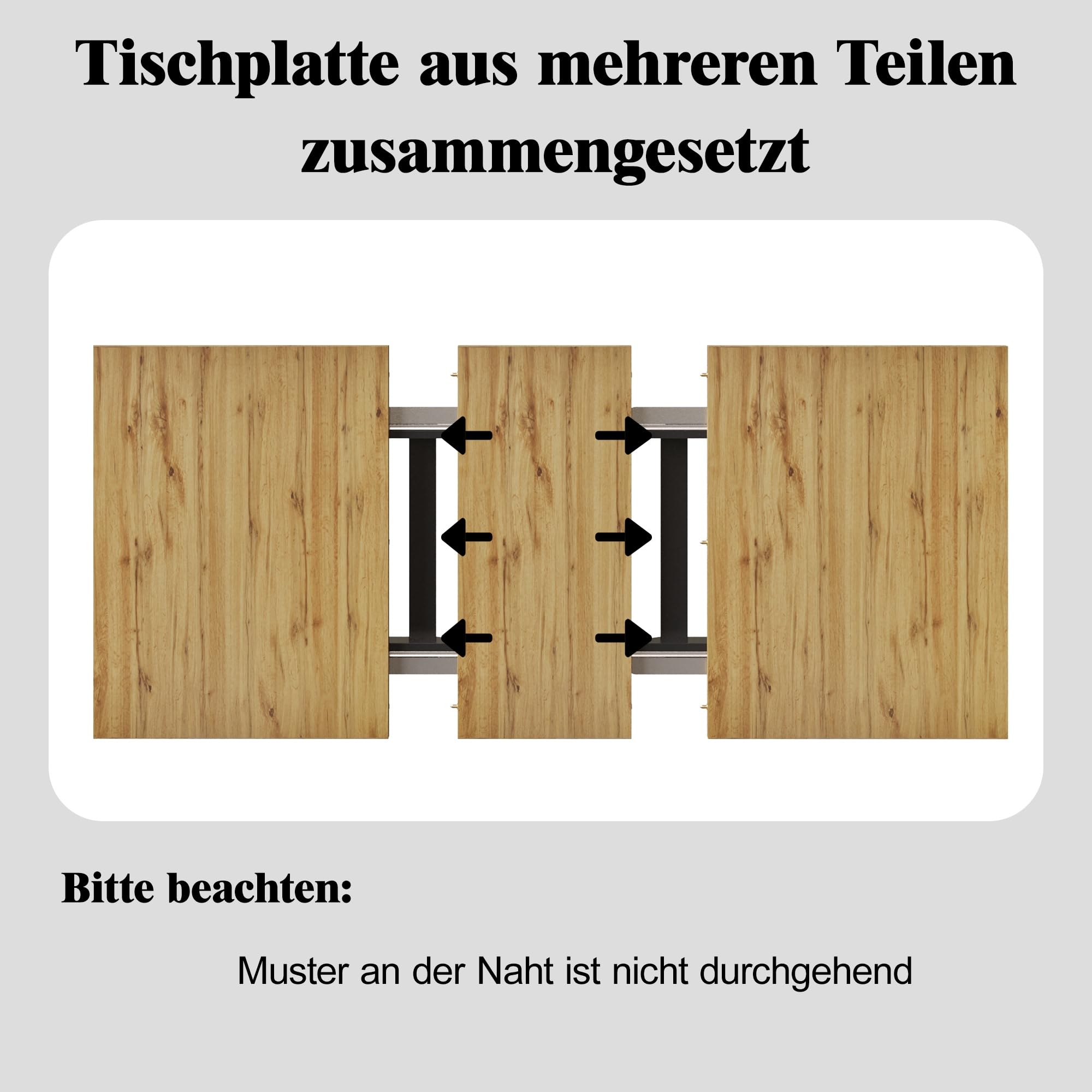 Esstisch Teleskoptisch (120-160×80cm), Tisch mit Regalen, Küchentisch, Ausziehtisch, mit Hilfe innenliegender Einlegeplatten，Ausziehbar, für Küche und Wohnzimmer, Holzfarbener