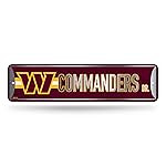 NFL Rico Industries Washington Commanders Metal Street Sign Metal Street Sign 4 x 15 Home Dcor - Bedroom - Office - Man Cave