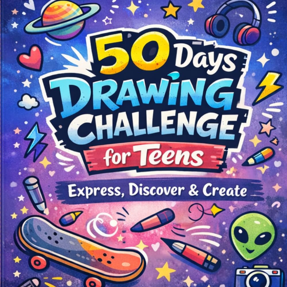 50 Days Drawing Challenge for Teens: A Creative Journal for Self-Expression, Mindfulness, and Confidence