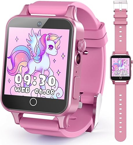 Relojes para Niñas Juguetes para Niñas de 5 a 12 Años, Reloj Inteligente con Cámara HD con Pantalla Táctil para Niños, Tarjeta de Aprendizaje,