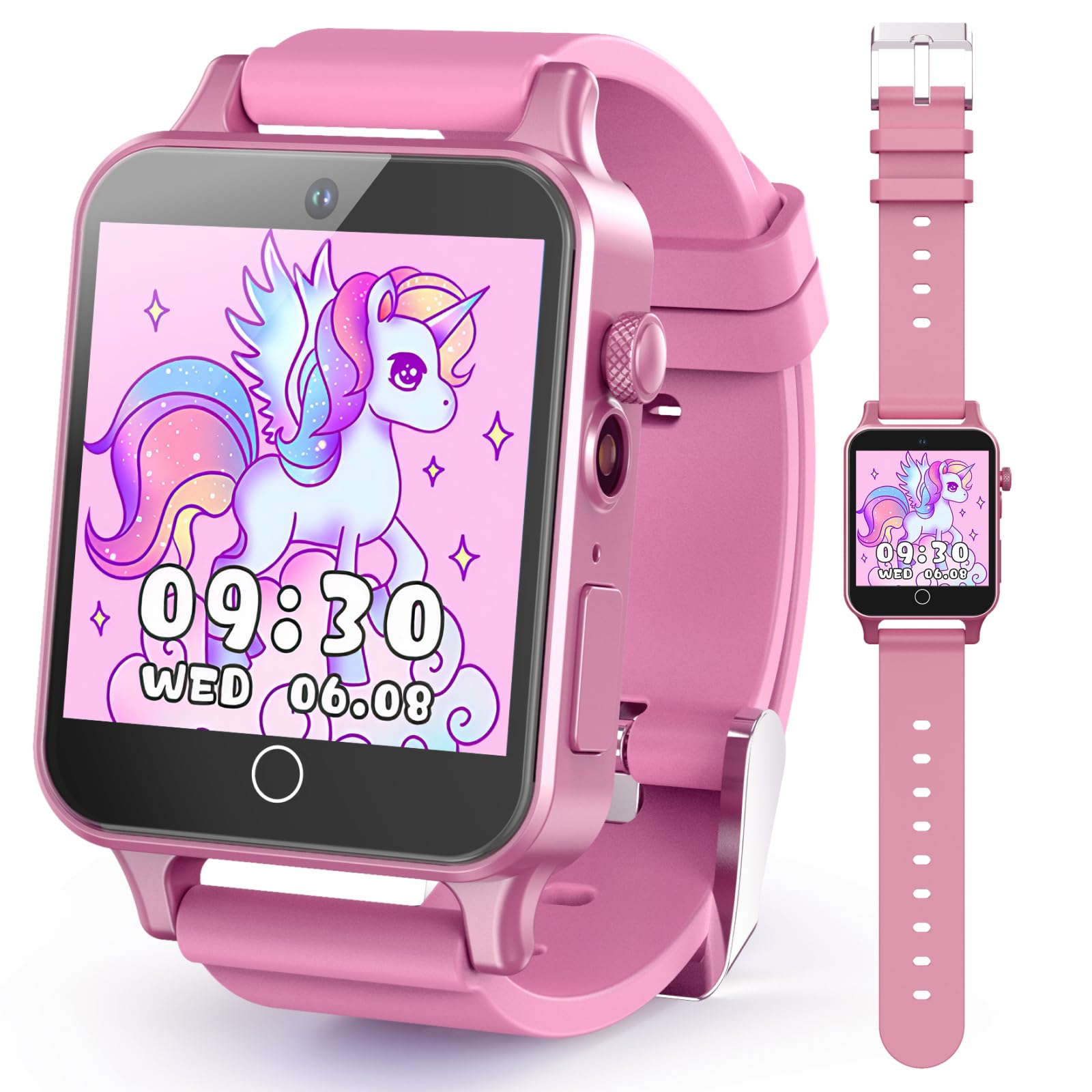 Kids Watches Girls Toys for Age 5-12 HD Camera Touchscreen Smart Watch for Kids Learn Card Alarm Clock