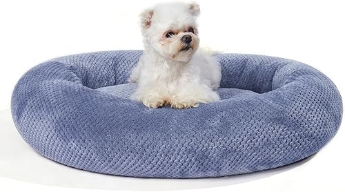 Jiupety Cama para perros pequeños, cama lavable calmante para cachorros y gatos en interiores, acogedora, antiansiedad, redonda, para mascotas,
