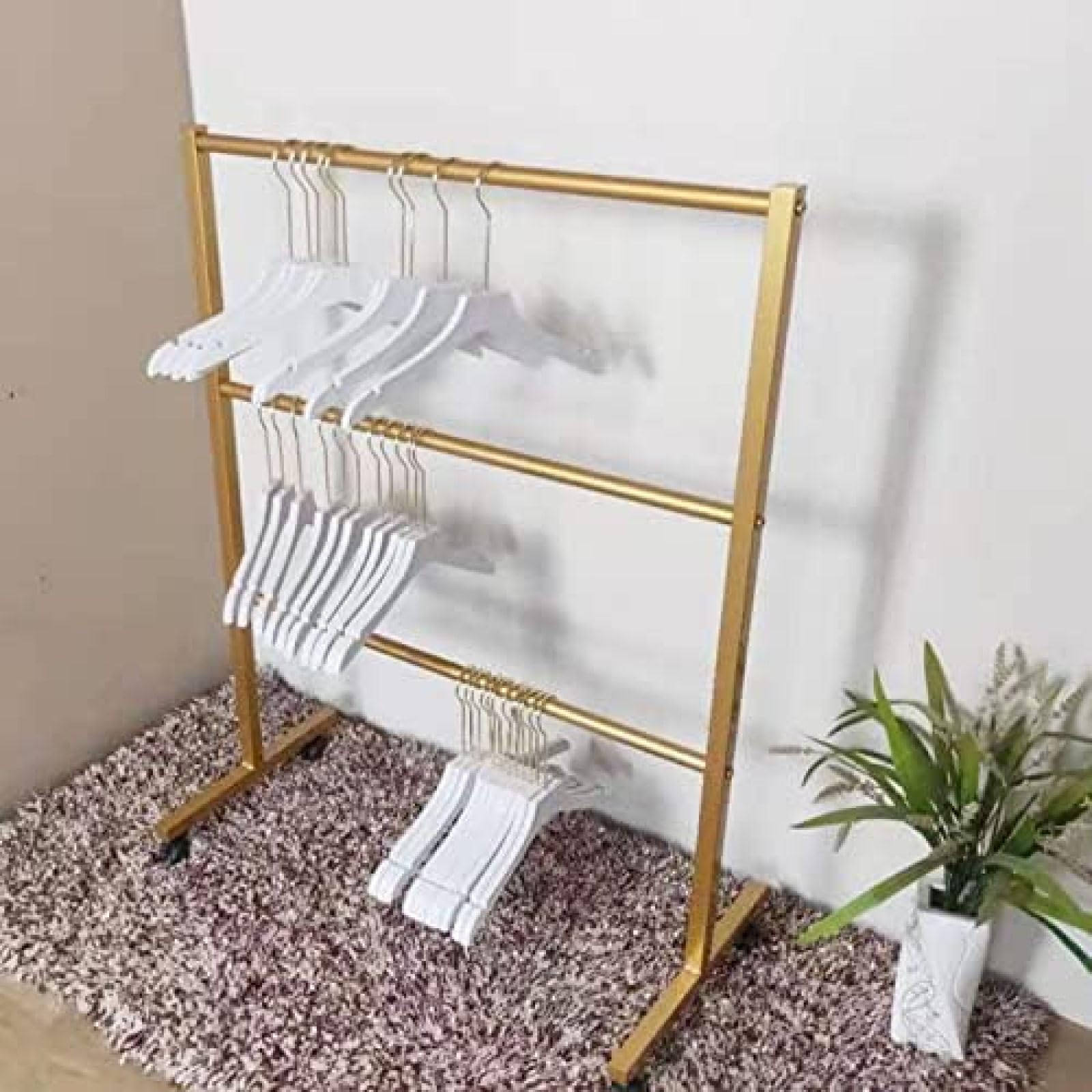 Estante De Almacenamiento Multifunción para Sombreros/Bolsos/Calcetines, Organizadores De Soporte De Sombrero De Metal De 3 Niveles con Ruedas, Soporte De Exhibición De Gorras De Béisbol,Oro,YUYAN