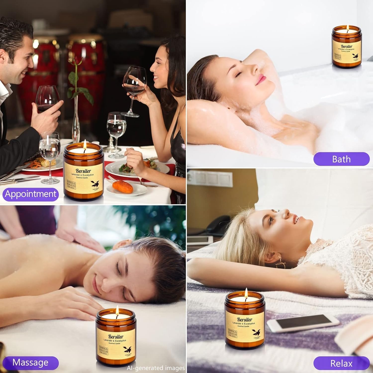 Świece do aromaterapii, 200 ml lawendowy eukaliptus, świece zapachowe, odprężające i relaksujące, do domu i sypialni, prezent dla kobiet/mężczyzn, wosk sojowy (lawendowy eukaliptus, 2 słoiki)