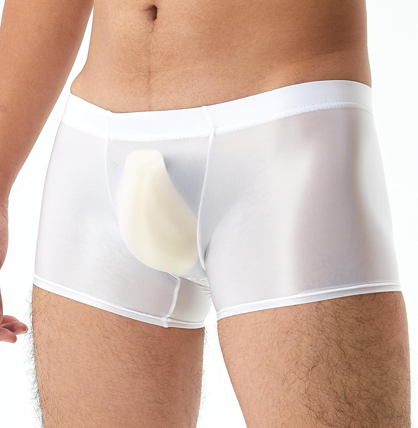 Mesh Boxer Briefs for Men See Through Underwear Split Side Shorts Sexy Boxers Underpants - Image 4