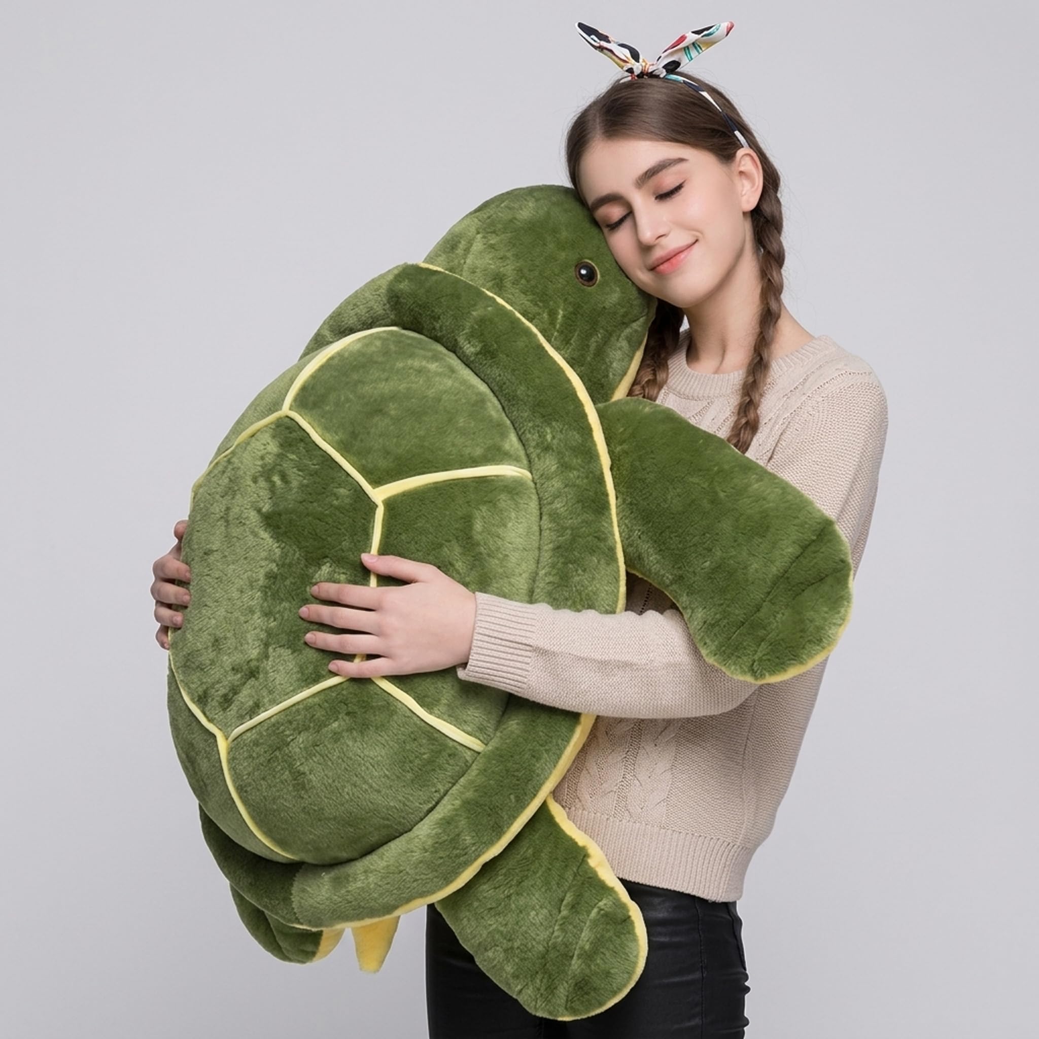 Almohada de Peluche de Tortuga Marina, Felpa de Tortuga Suave y esponjosa, 19, 69 Pulgadas