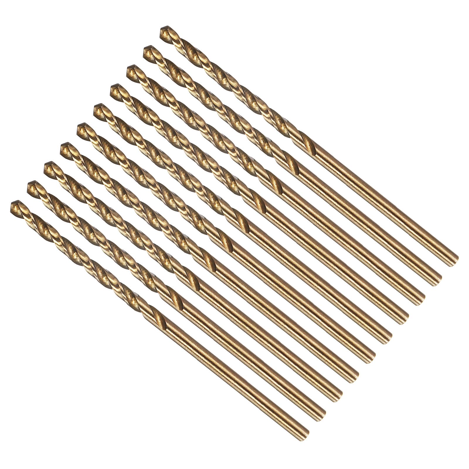 METALLIXITY 1.9mm Micro Drill Bit (#48) 10Pcs, 4341 High-Speed Steel Straight Shank 118° Gold for Drilling Low-to-medium Hardness Metal Copper Aluminum Plastic Wood — image 1