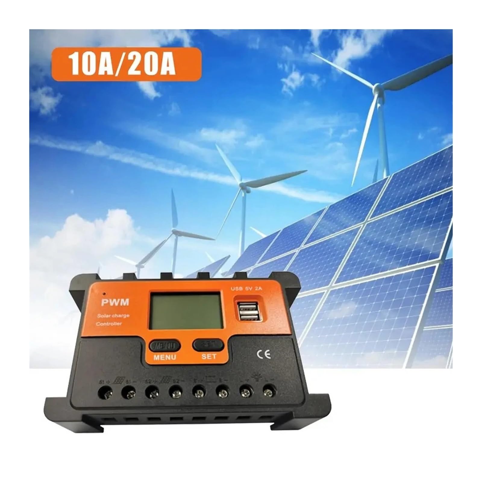Kontroler ładowania słonecznego, 10A 20A 30A 40A 50A 60A Kontroler Słoneczny 12V 24V AUTO LCD Regulator PWM Z USB Do Panelu Słonecznego PV Światła Ładowarki Baterii(60A,48V)