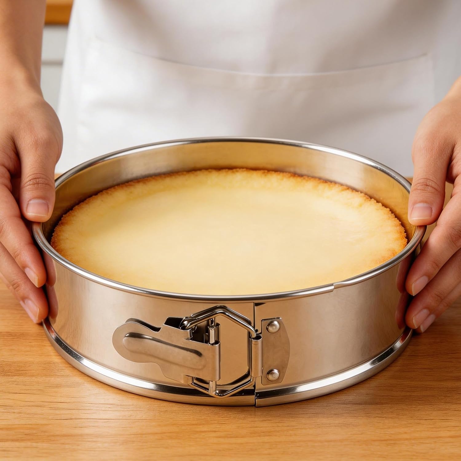 2 PCS 9 Inch Springform Cake Pan, 304 Stainless Steel Nonstick Springform Pan with Removable Bottom Round Cheesecake Mold for Baking Cake, Pizza