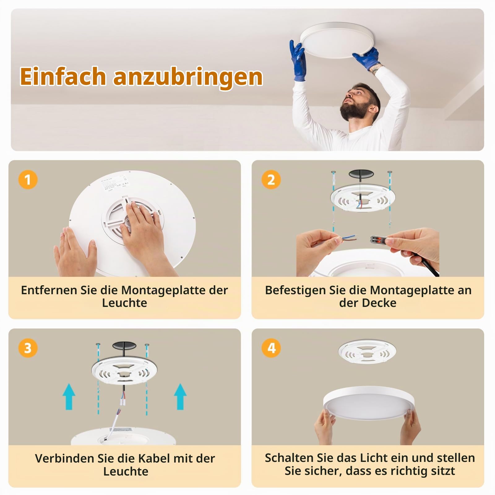 VivaLet 2 Stück LED Deckenleuchte mit Bewegungsmelder 28W 2800LM, 3000K/4000K/6000K Dimmbar Deckenlampe Flach mit Fernbedienung, IP54 Sensor Licht mit Lichtsensor für Bad, Keller, Treppen, Garage 30cm