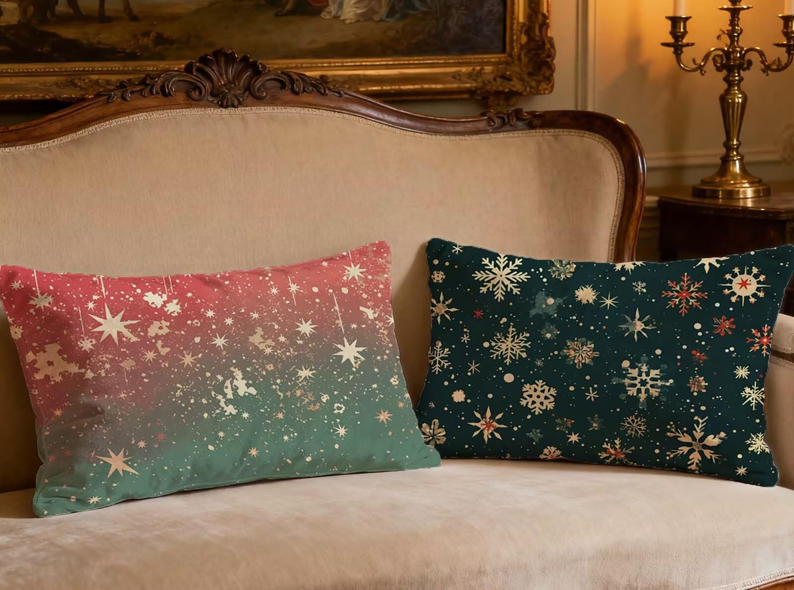 Housses de coussin 60x80cm velours pour rénover un canapé usé
