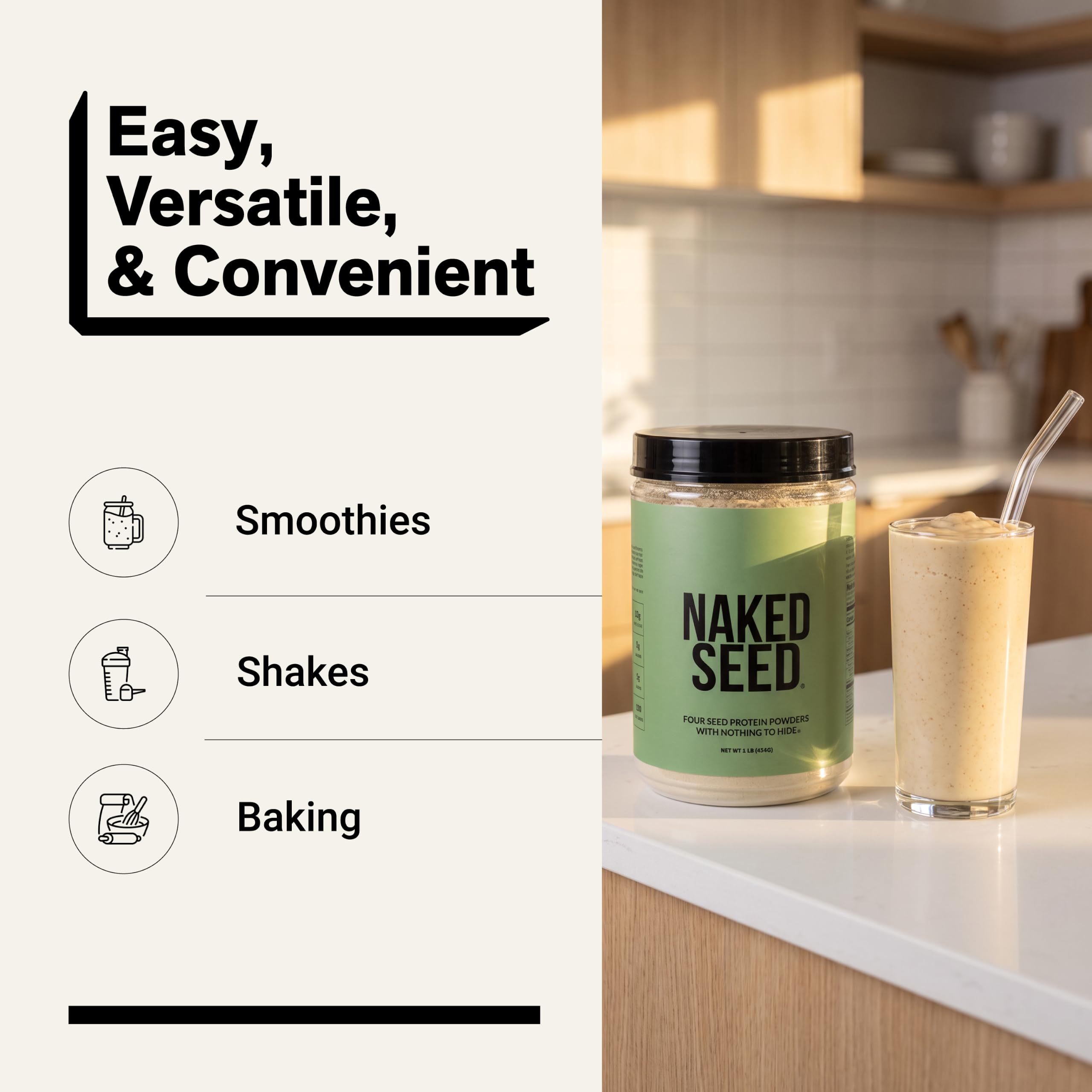 Naked Seed - 4 Seed Protein Powder, Only 4 Ingredients - Chia, Watermelon, Sunflower and Pumpkin Seed - Gluten-Free, Soy Free, Vegan, No Gmos, No Artificial Sweeteners - 15 Servings — Amazon image 7
