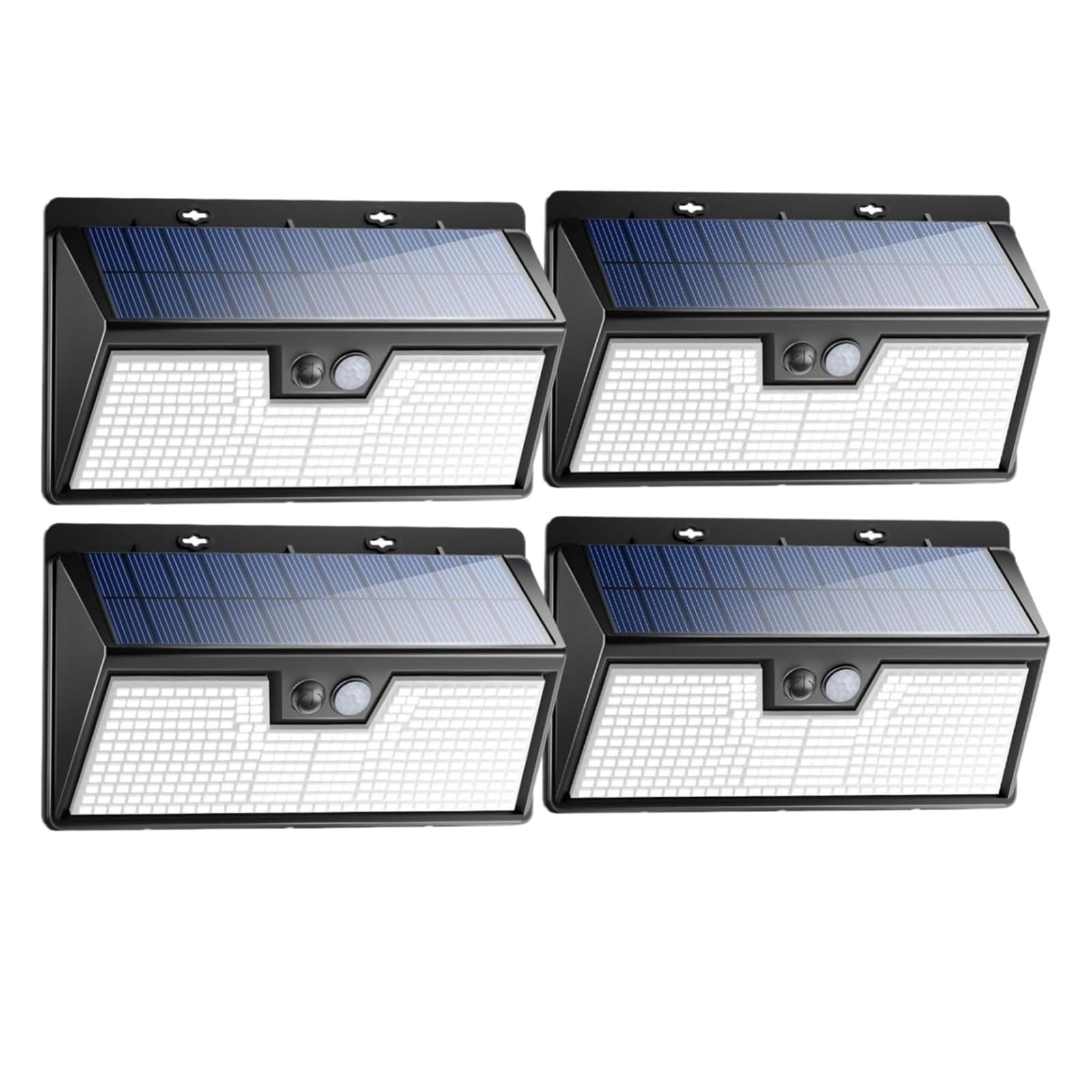 Gadsqdkok 4Pack-Cold White Solar Lights Outdoor Motion Sensor, 3 Modes 318Led Solar Powered Fence Wall Light Ip65 Waterproof, Outside Deck Yard Patio Hous(4Pack-Cold White)