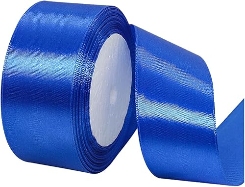 Cinta azul de 1-12 pulgadas, 25 yardas de cinta de satén azul real para envoltura de regalos de Navidad, guirnalda de Navidad, adornos de árbol de