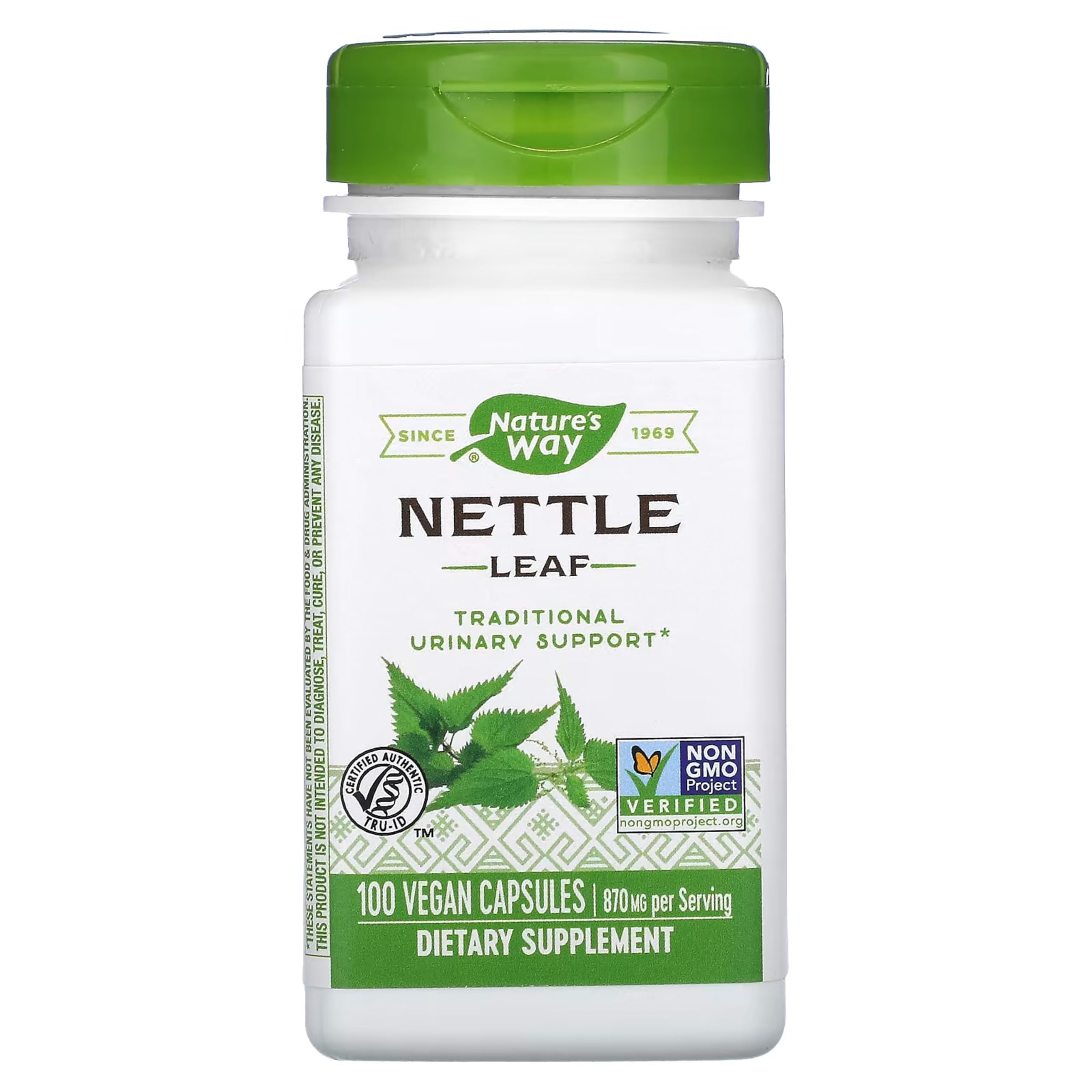 Nature's Way Nettle Leaf 100 Vegan Capsules |Tradional Urinary Support | 870mg per 2-capsule serving | Plant Powdered Vegan Herbal Dietary Supplement