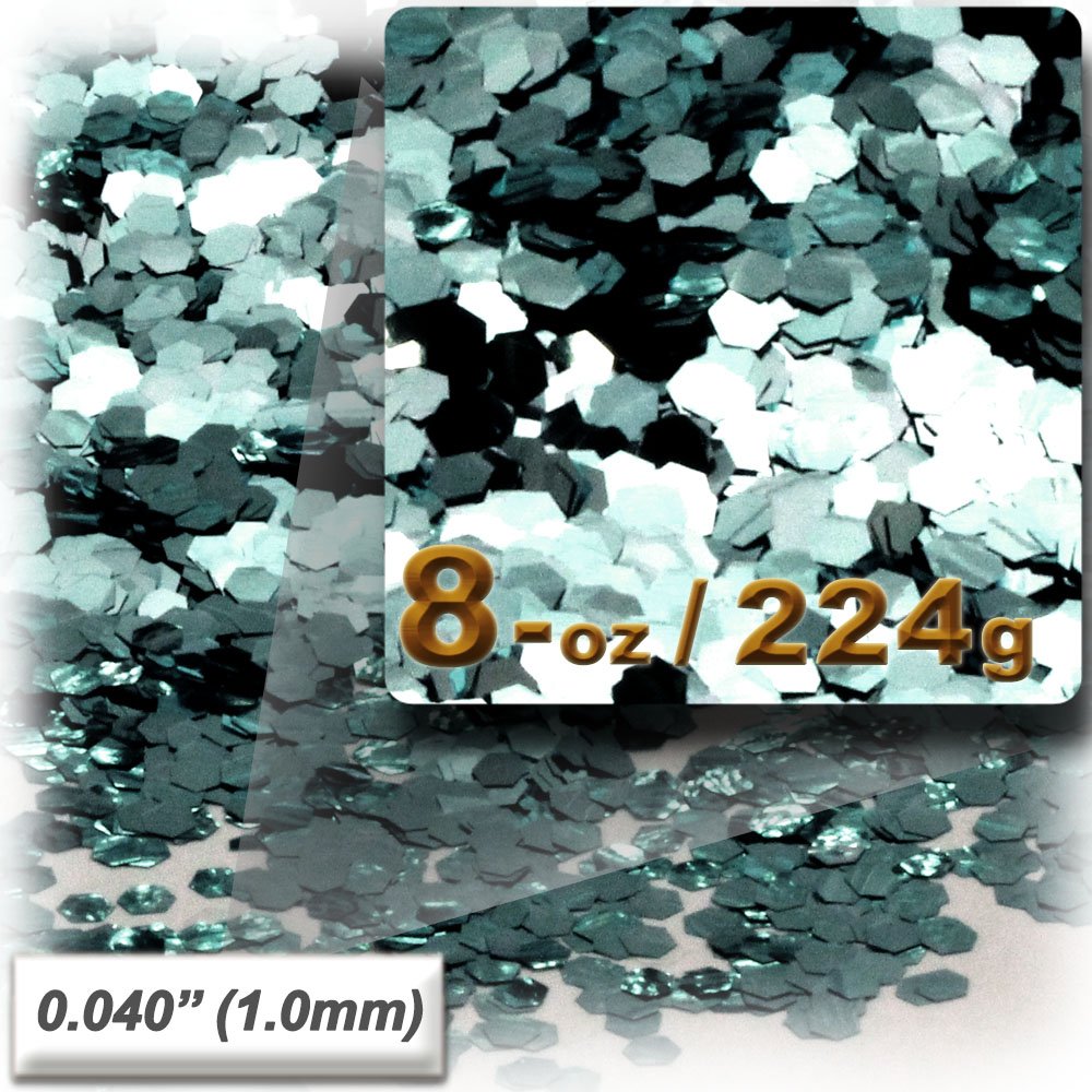 The Crafts Outlet Glitter Powder, 8-OZ/224-g, Fine 0.040in, Jade Blue