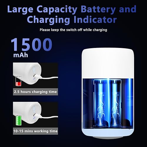 Miniatura 5 de Bomba eléctrica para inflables con batería recargable USB de 1500 mAh, bomba de colchón de aire inalámbrica portátil para inflar flotadores de