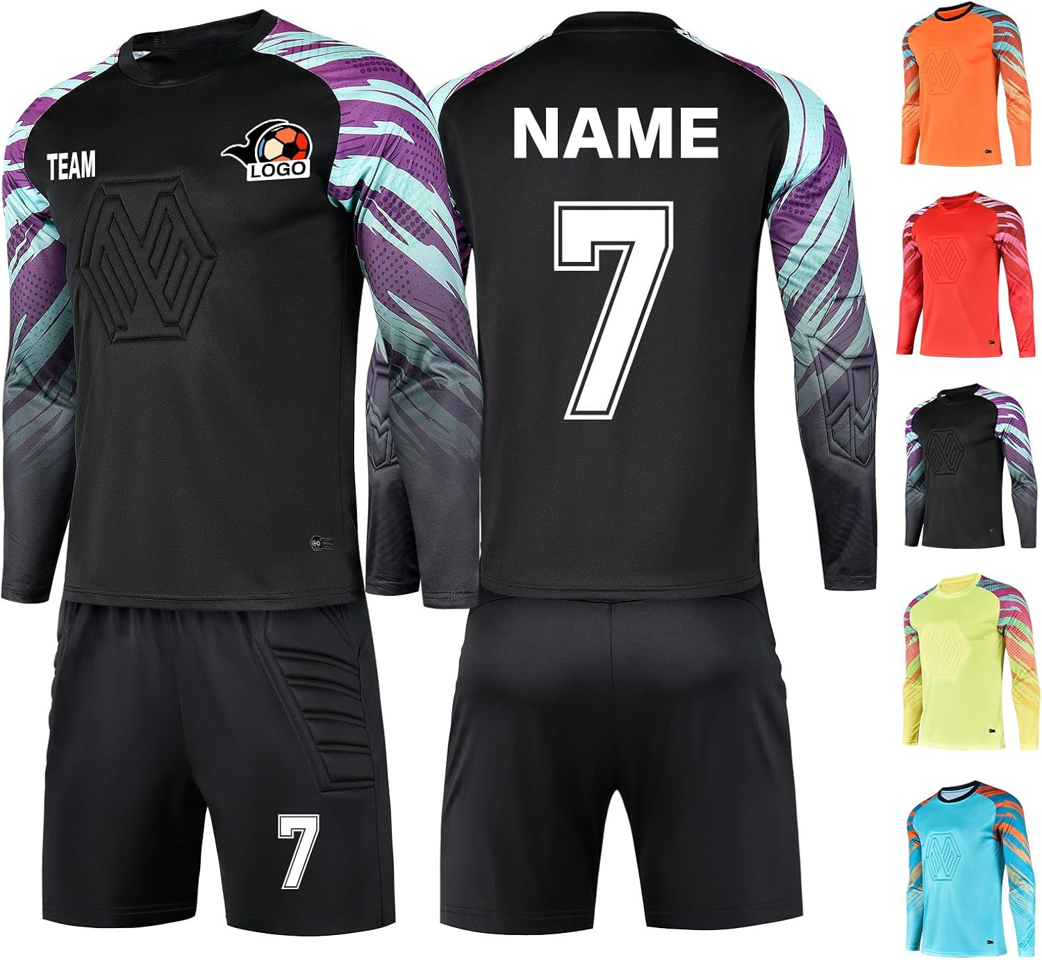 LAIFU Custom Soccer Goalie Jerseys Youth Adults Goalkeeper Jersey Personalized with Name Team Number Logo