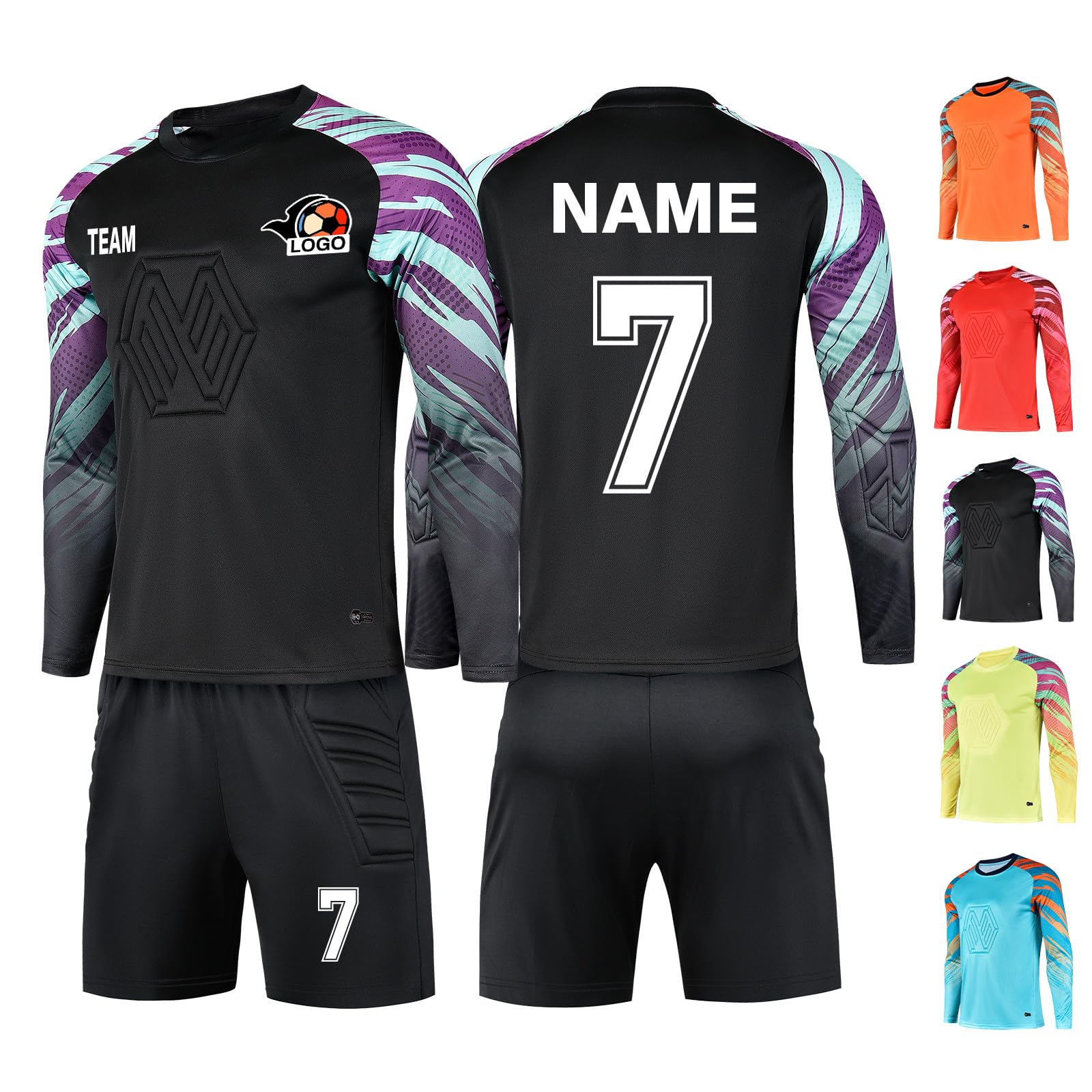 LAIFU Personalised Football Goalkeeper Shirts and Trousers Custom Goalkeeper Kit for Men Women Kids with Name Team Number