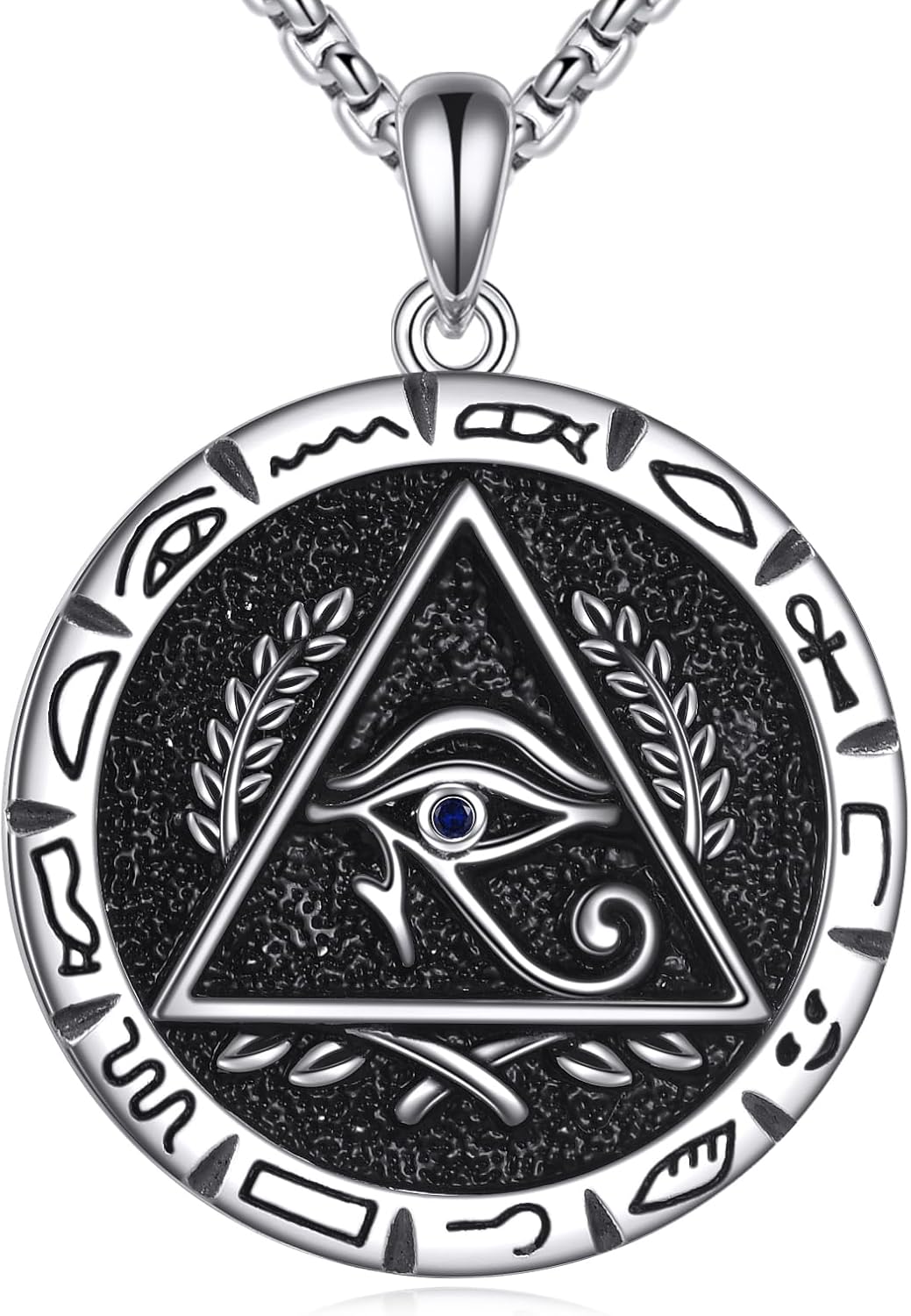 Eye of Horus Necklace 925 Sterling Silver Eye of Horus Pendant Ancient Egyptian Jewelry Gift for Men Women