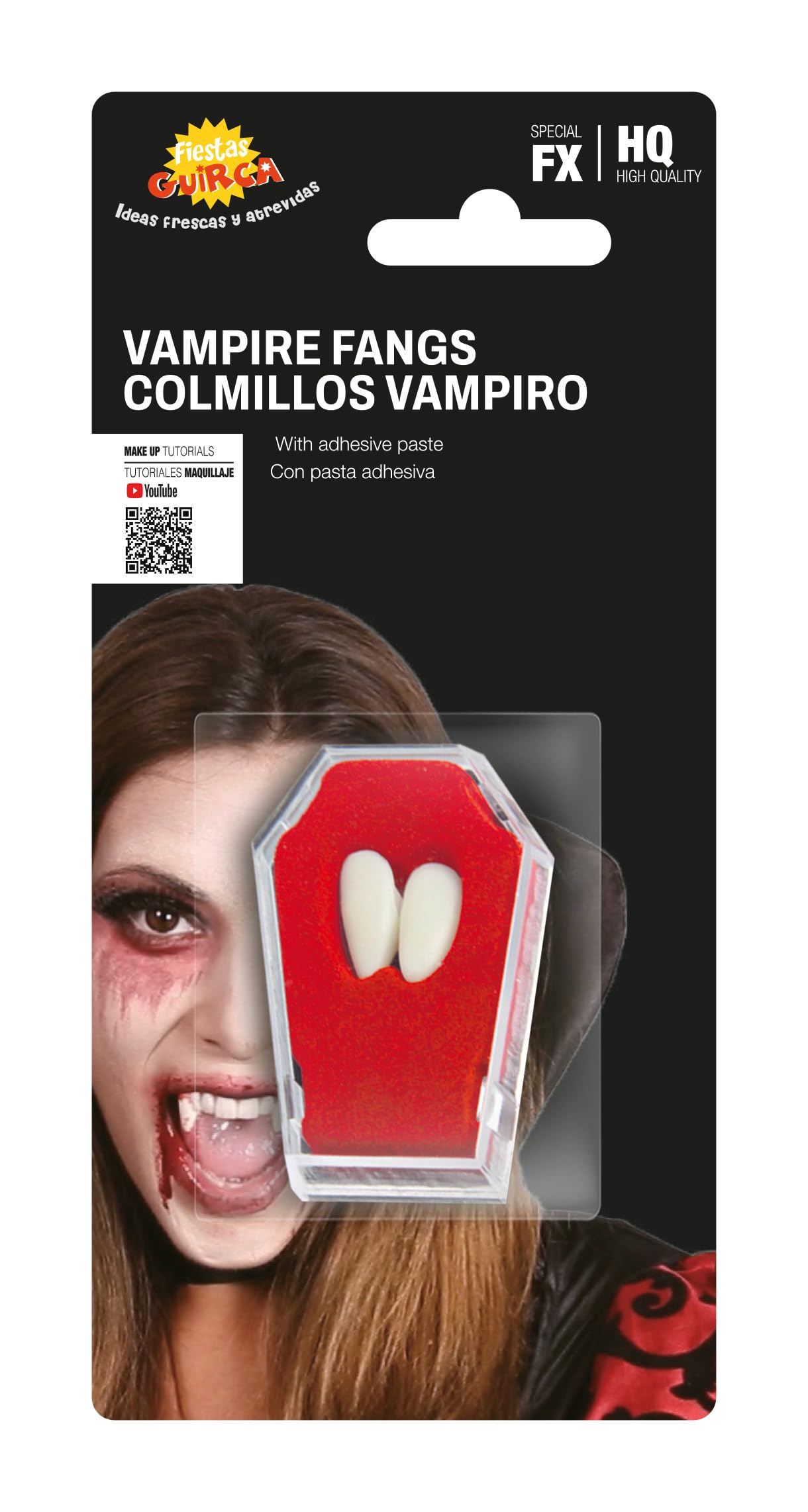 FIESTAS GUIRCA 2186 Dog Vampire Tooth Garland with Adhesive Paste for Adults, White