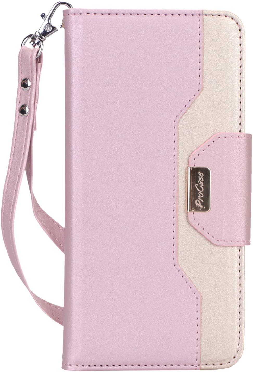 ProCase Wallet Case for Motorola Moto G7 / Moto G7 Plus, Folio Flip Case with Kickstand Card Holder, Folding Stand Protective Cover for Moto G7 / Moto G7 Plus 6.2 Inch 2019 Release –Pink