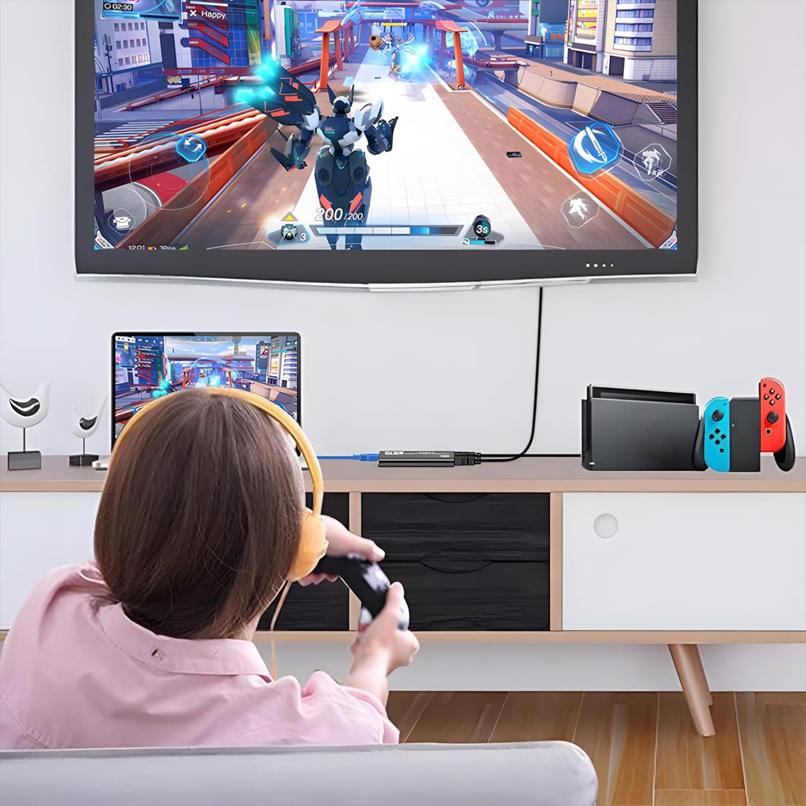 Tarjeta de Captura 4K HDMI para Transmisión, Captura Full HD 1080P Tarjeta de Captura de Audio y Video USB 3,0 para Dispositivo Grabador de Video para Grabación de Juegos, Plug and Play