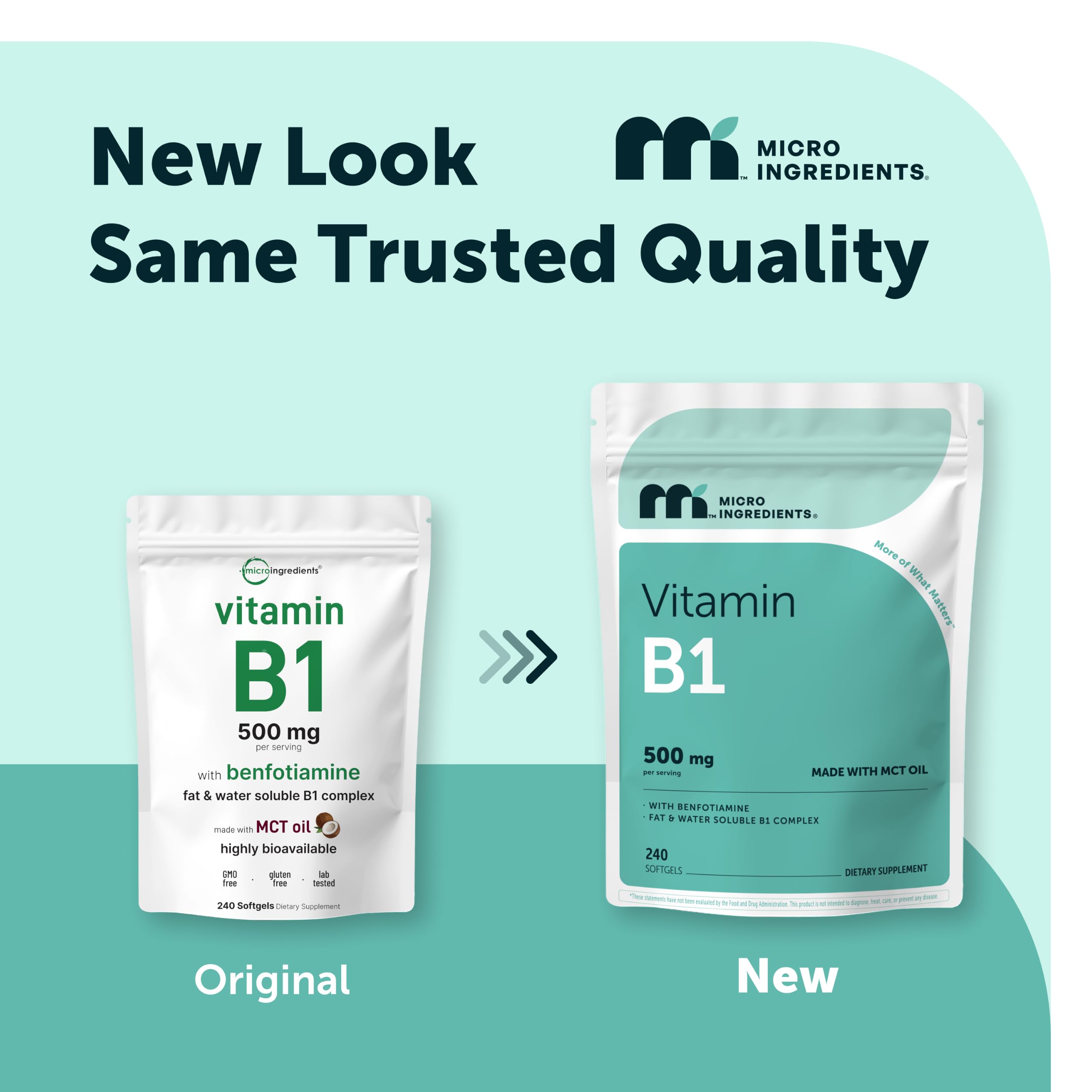 Micro Ingredients Vitamin B1 Thiamine 500mg Per Serving, 240 Softgels — Amazon image 2