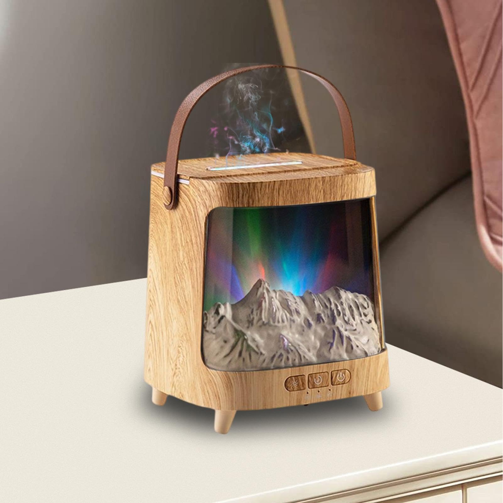 Umidificatore con Fiamma 7 Colori Diffusore per con Umidificatore | con Timer Macchina Aromaterapia Silenziosa 200ml per Casa Ufficio Scrivania Camera da