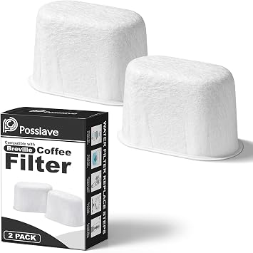 Possiave Charcoal Breville Filter for Espresso Machine Water Filter Replacement for Breville Espresso Machines, Pack of 2