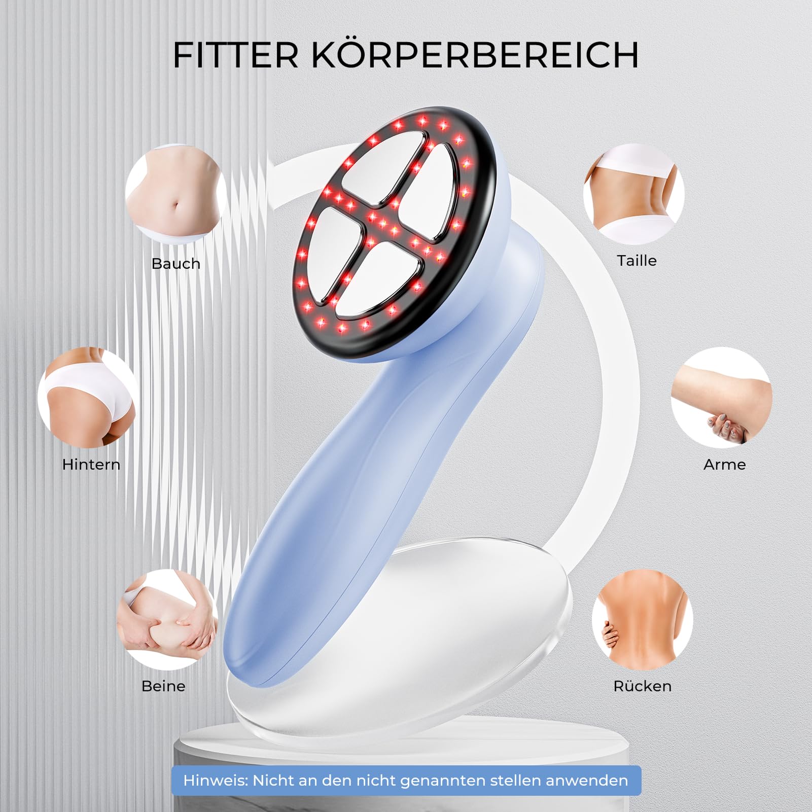 Massagegerät Cellulite Massage Anti Handmassagegerät, VerfüGt über 4 MassageköPfe mit GrößEren Bereichen für Bauch, Taille, Arme, Beine, Gesäß, Weihnachtsgeschenke (Blau)