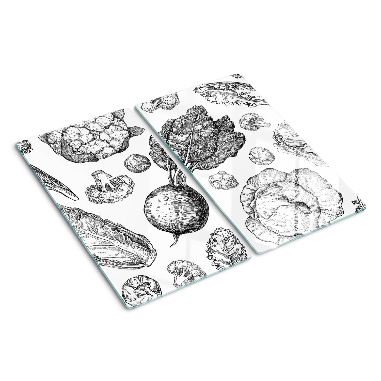Planche à découper en verre 2x30x52 cm blanche avec pieds antidérapants pour cuisine moderne