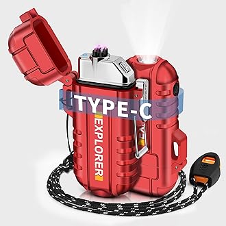 Lafagiet USB-C Rechargeable Lighter, Dual Electric arc, Waterproof, Flame-Less, Windproof Plasma lighters for Grill, Survival, Camping, Candle