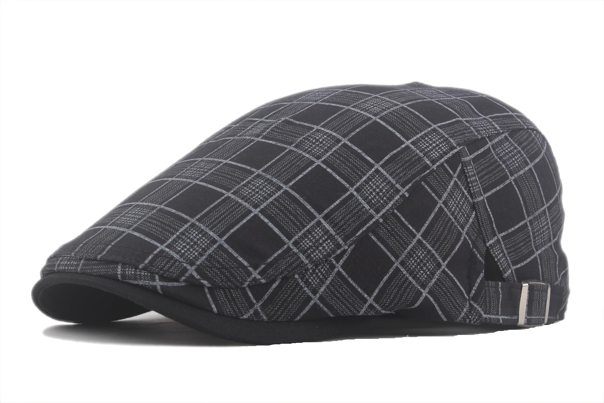Quanhaigou Men's Cotton Flat Ivy Gatsby Newsboy Driving Hat Adjustable Irish Cabbie Ivy Driving Hunting Cap