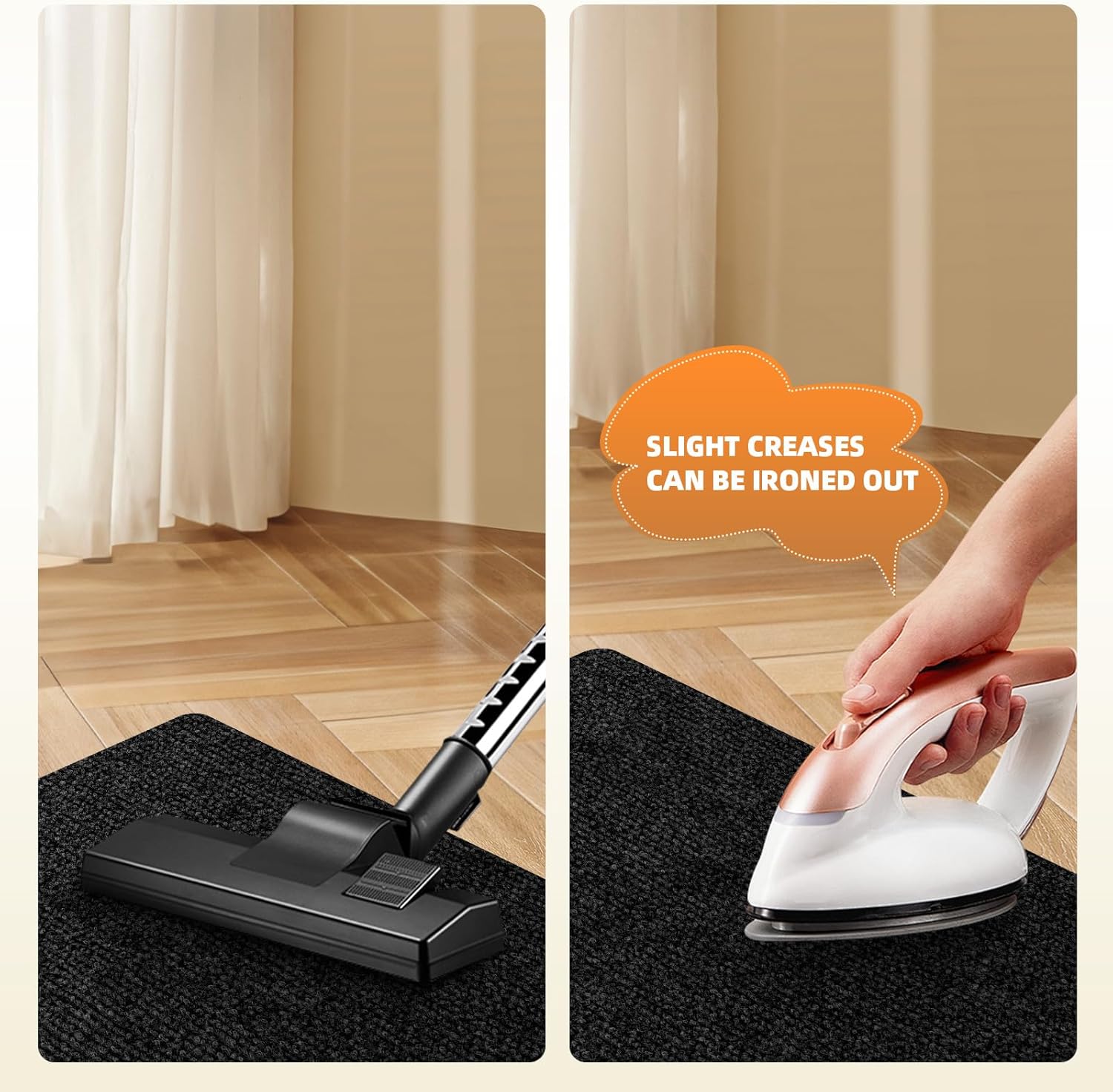 Office Chair Mat for Hardwood Floors 63" x 51", Durable Non-Slip Large Tile Floor Protector, Anti-Scratch Thick Heavy-Duty Recyclable Gliding Desk Mats for Computer Rolling Chairs, Slate Black