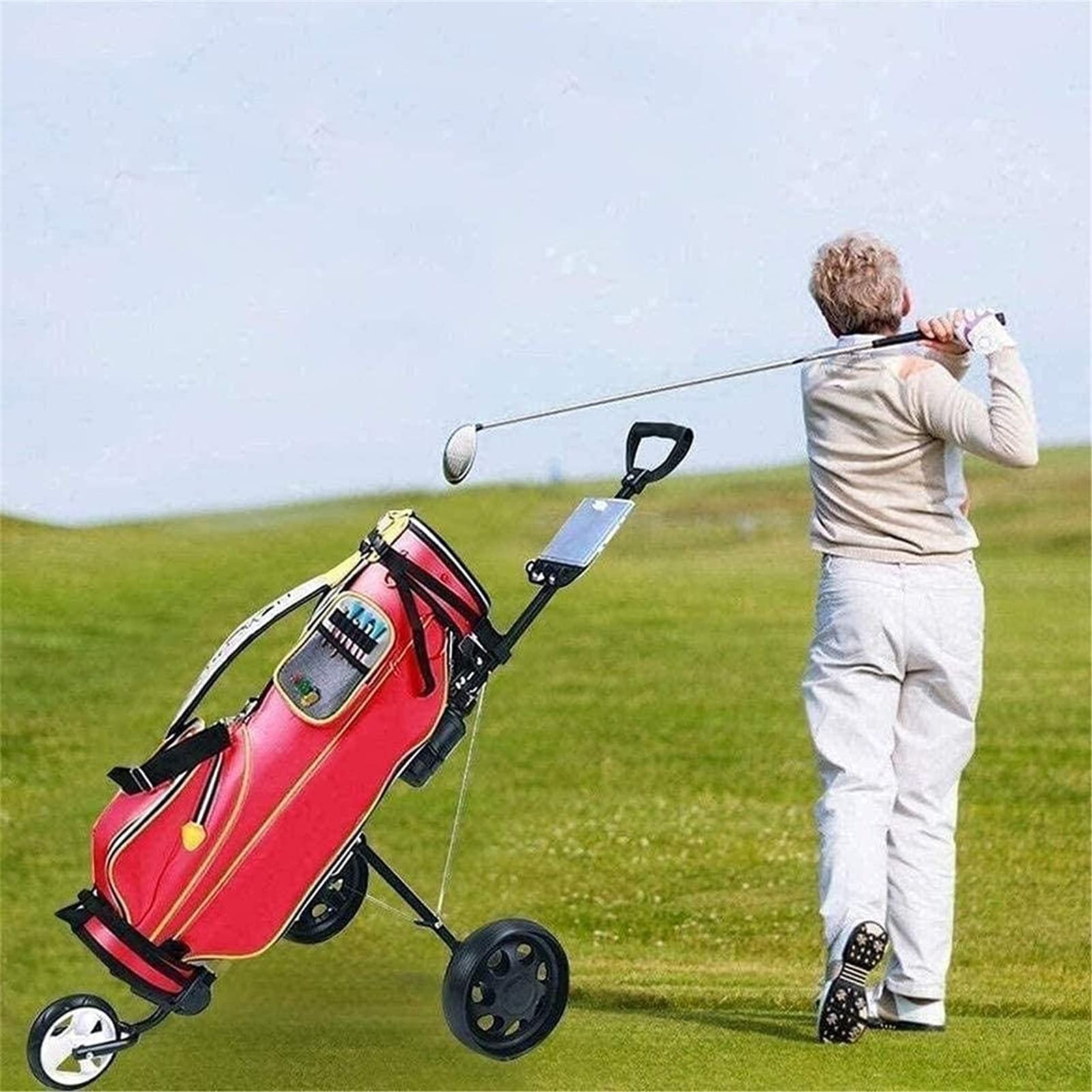 Carrello da Golf Carrello da Golf Carrello da Golf Carrello da Golf a 3 Ruote, Carrello da Golf Un Secondo per Aprire e chiudere, Caddy da Golf Pieghevole, Carrello da Golf Leggero