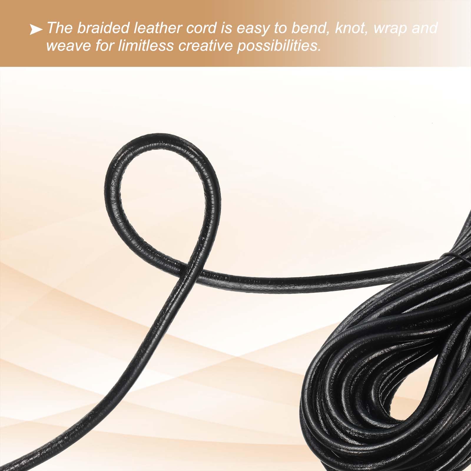 PATIKIL Round Braided Leather Cord - Image 4