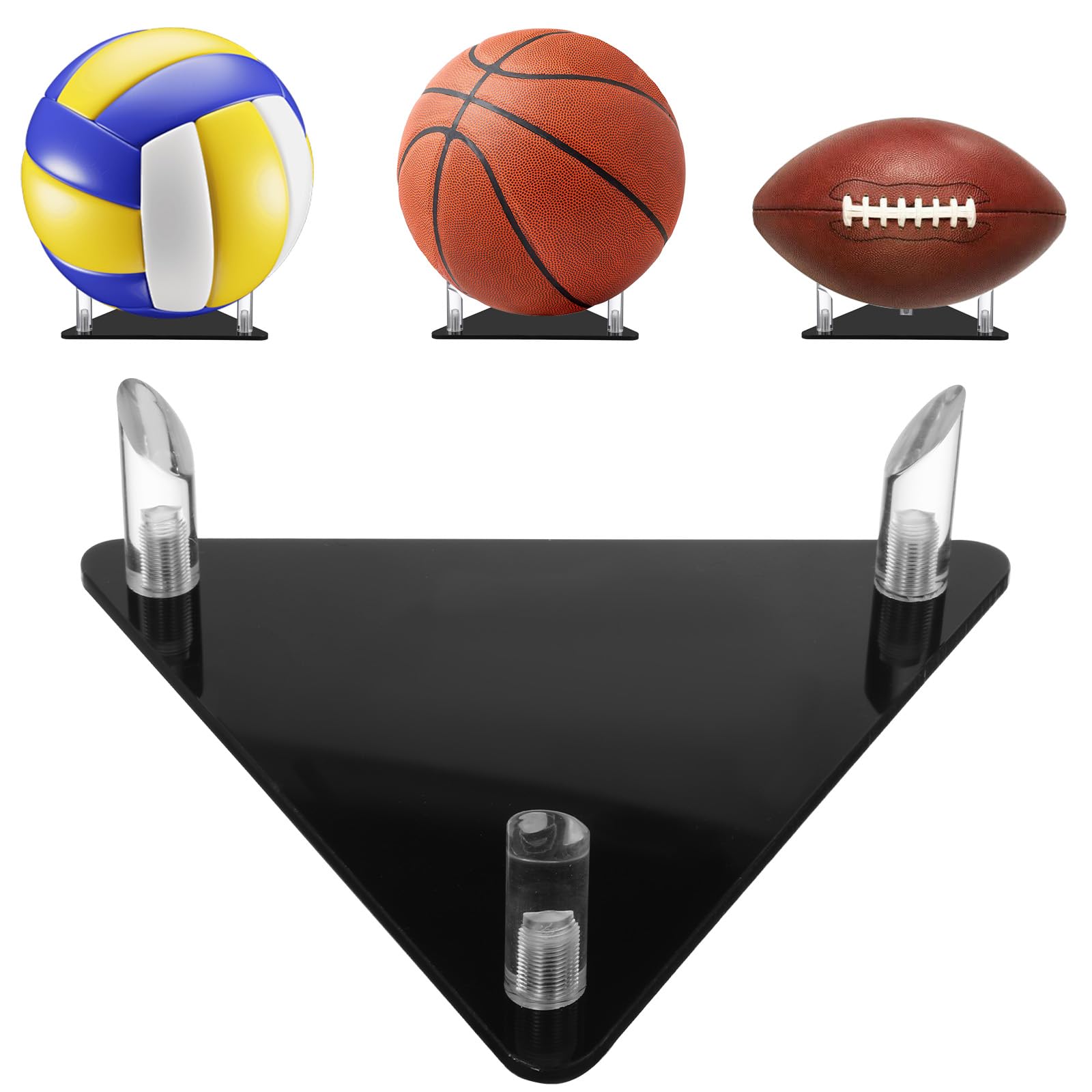 Thinp 1 soporte para pelotas, soporte para balones, soporte para balones, soporte para balones, soporte para balones, triángulo, soporte acrílico, voleibol (transparente) — view 8