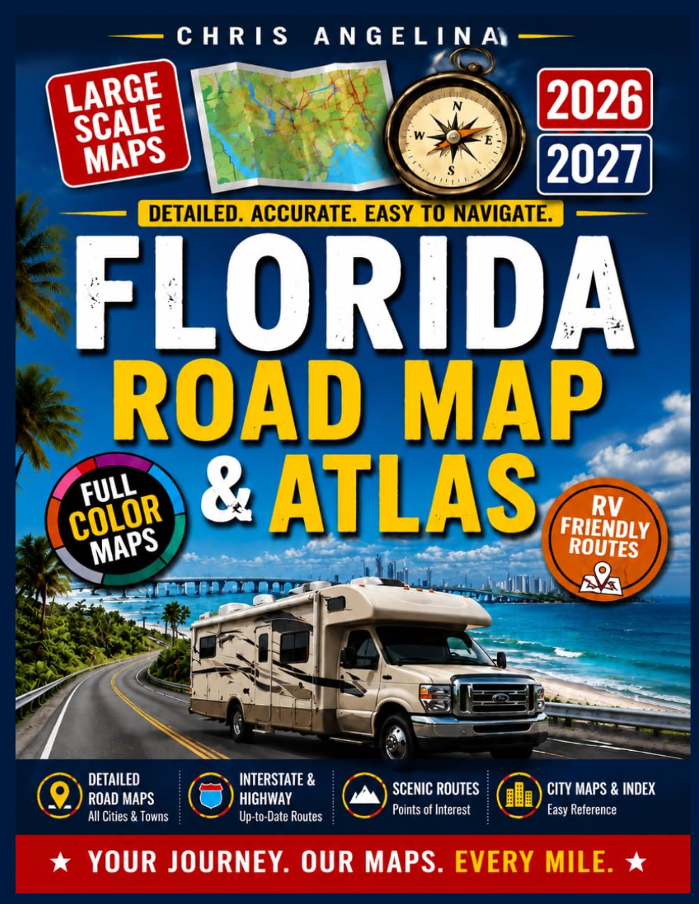 Florida Road Map & Atlas 2026/2027 - Map Of Florida: Florida Road Atlas Large Print (US Atlas Road Map (STATE MAP))
