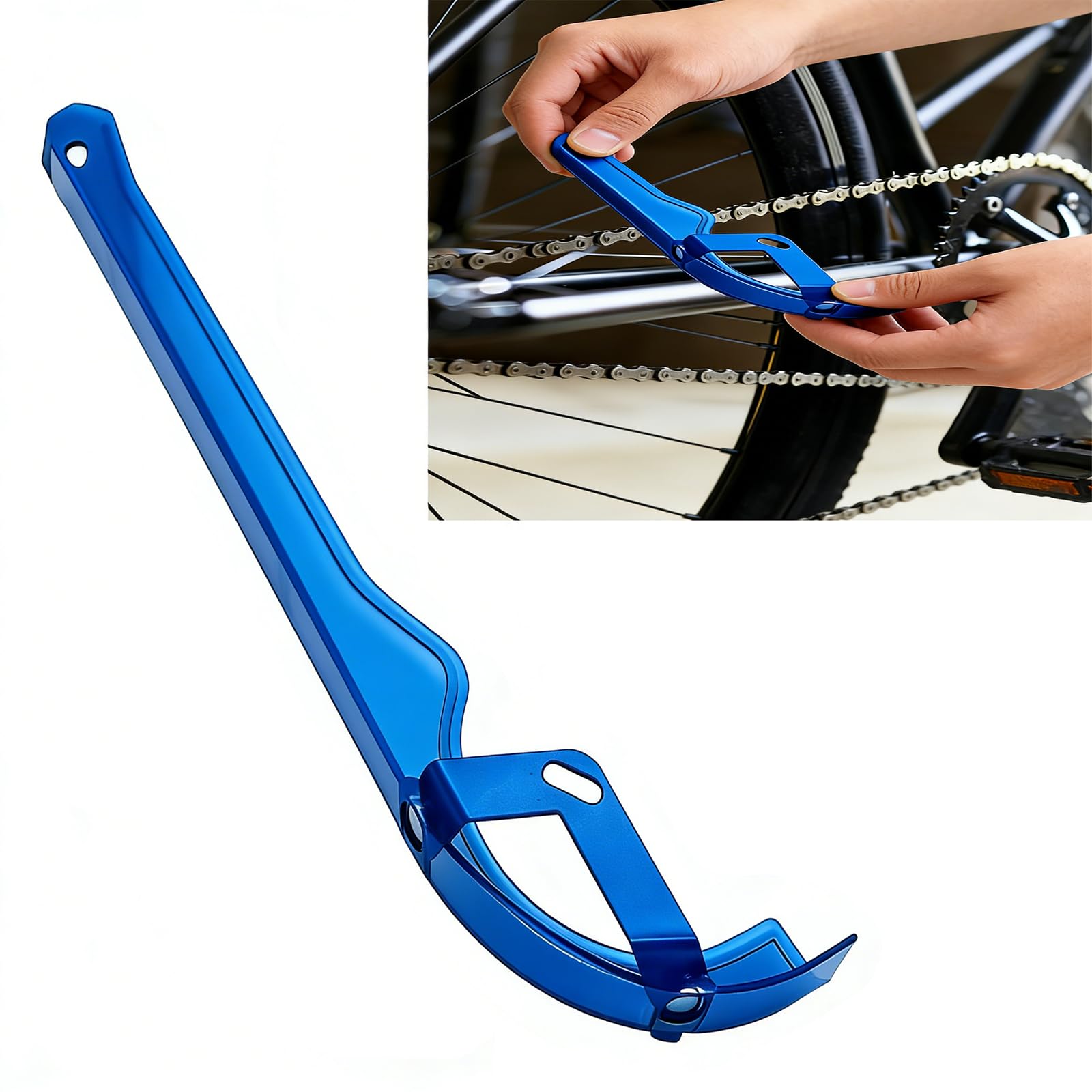 Cbhoktyue Bike Chain Guard - PP Protective Cover for Road/Mountain/Folding Bikes, Ideal for Chain Protection During Daily Riding & Bike Modification/Replacement (Blue)
