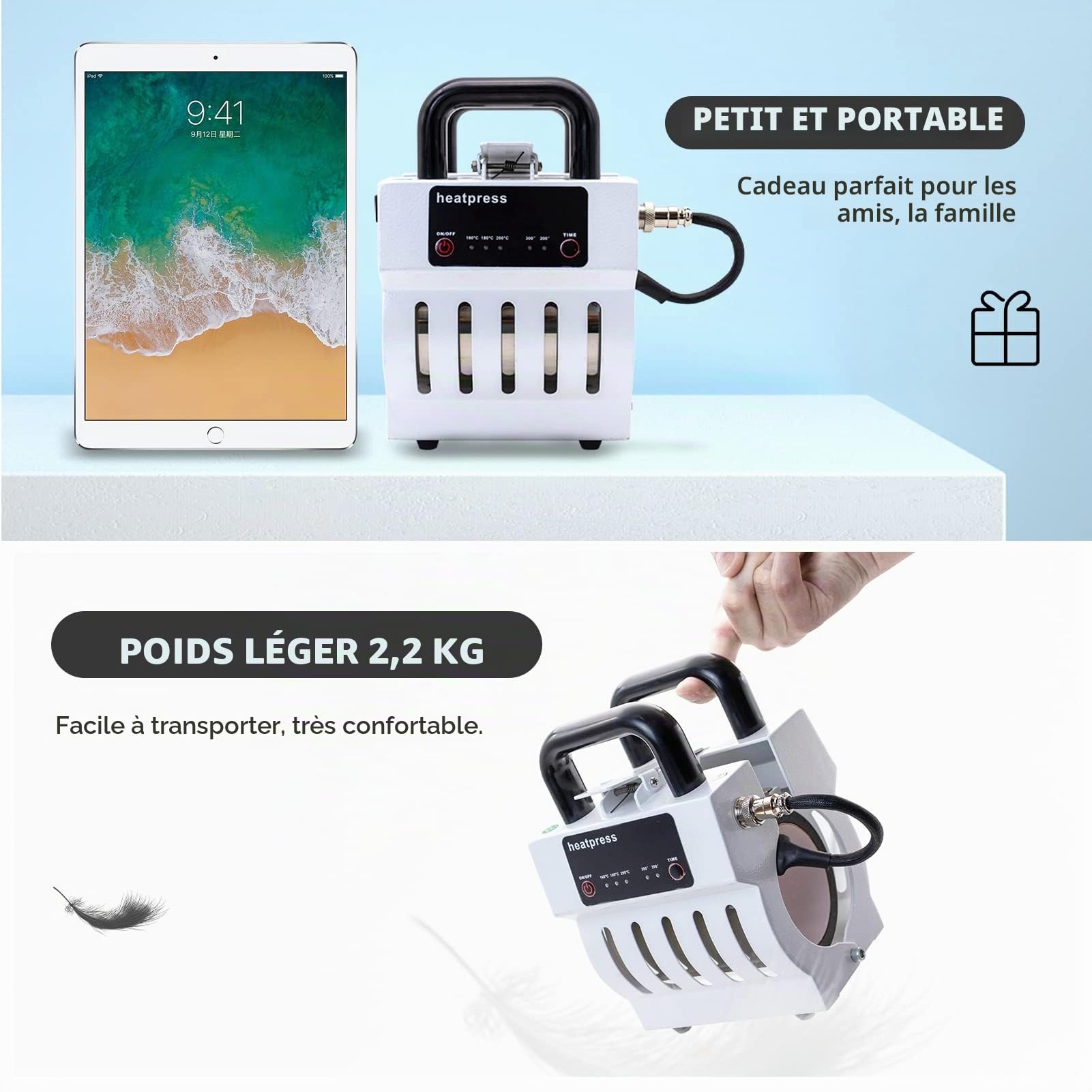 Mini Presse à Tasses - Sublimation - 30,5 à 35 cl (Blanc)