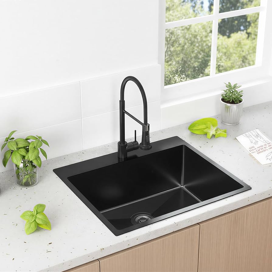 【S.N.Y.G.O】Mandara Amazon.com: KINGO HOME 25x22 Inch Black Drop In Kitchen Sink