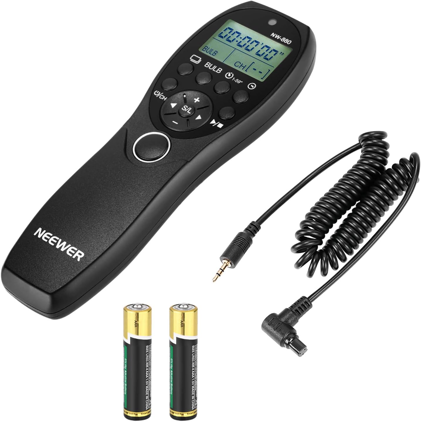 Neewer® LCD Display Shutter Release Wired Timer Remote Control NW-880/N3 for Canon EOS 7D, 5D Series, 1D 6D 50D 40D 30D 20D 10D Cameras