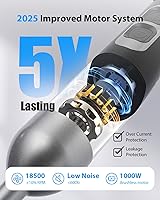 Vista 2 de 1000W Powerful Immersion Blender Handheld, 2025 New Update Hand Blender with 25-Speed and Heavy-Duty Copper Motor (Silver)