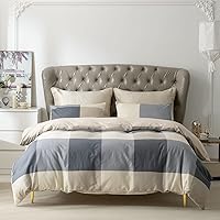 Vista 11 de Funda de edredón King, 100% algodón, juego de ropa de cama floral de 3 piezas, estilo vintage chic, con diseño floral, 1 funda de edredón y 2 fundas