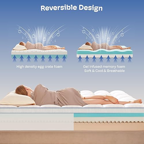 Miniatura 2 de Cubrecolchón King de espuma viscoelástica de 4.5 pulgadas para aliviar el dolor de espalda y la presión, espuma viscoelástica refrescante de 2.5