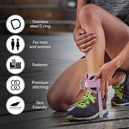 Miniatura 9 de LAVVON Ankle Straps for Cable Machines Kickbacks - Adjustable Comfort Ankle Cable Attachments for Gym Ankle Cuff Cable Machine Glute Kickback Straps