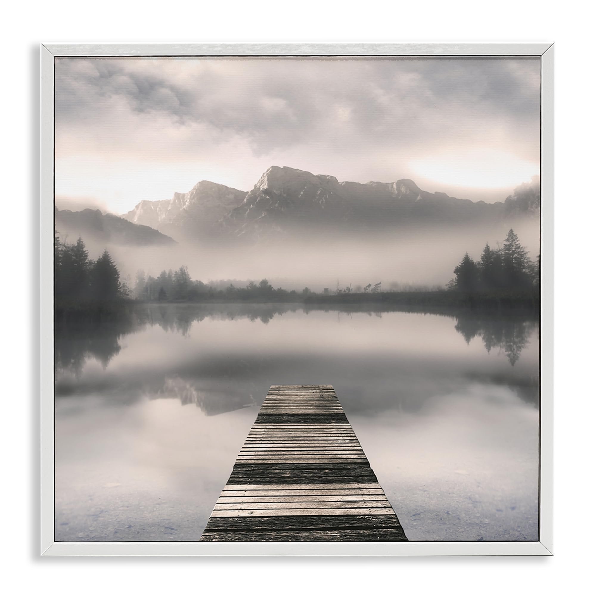 'Calm Reflective Waters & Mountains'| Framed Giclee Art